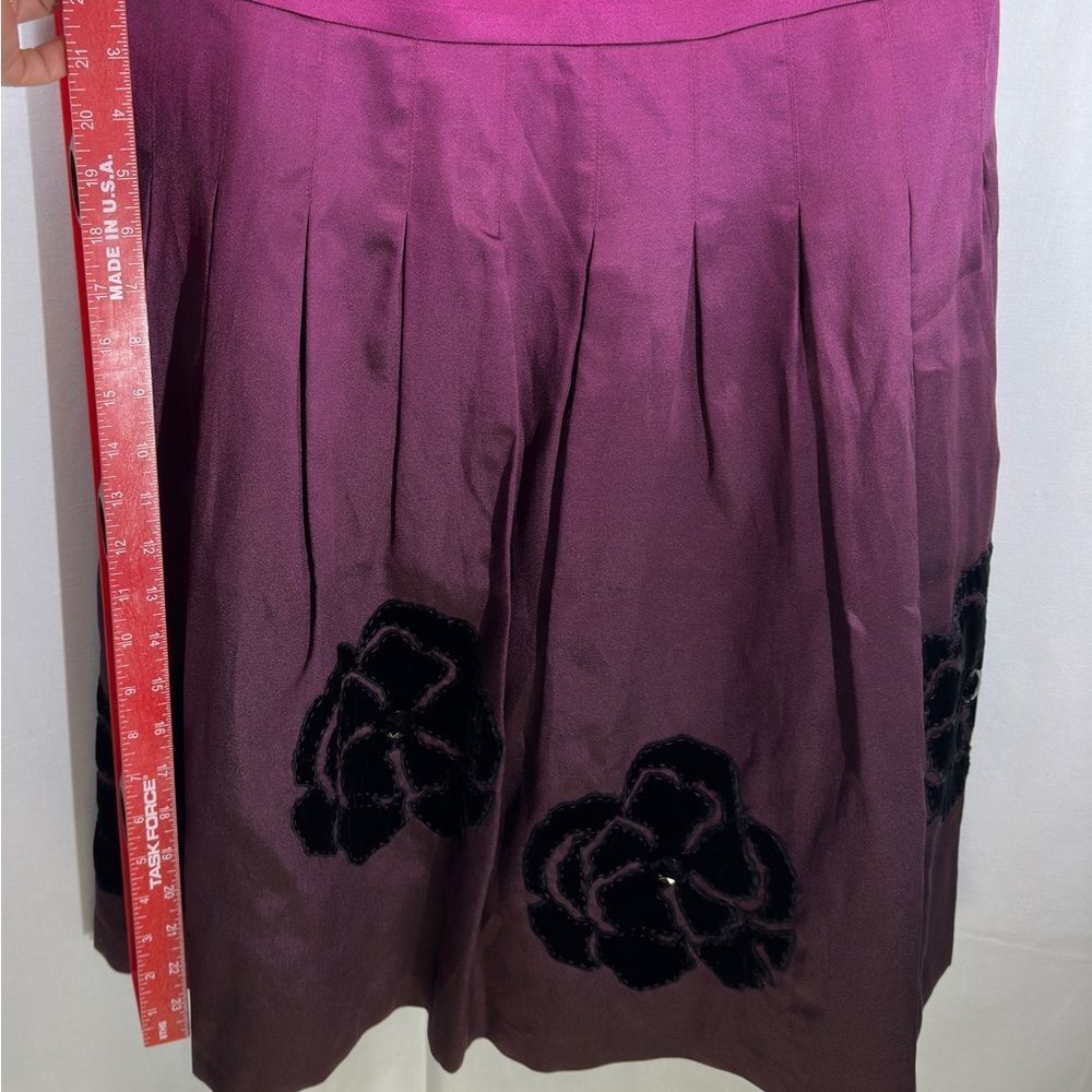 Kay Unger Silk Ombre Cocktail Dress Size 12 Purple Pink Fit & Flare Floral Hem - Picture 9 of 12